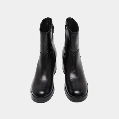 Bottines &agrave; talons flare in black leather | anelle