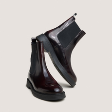Boots &agrave; bouts ronds burgundy