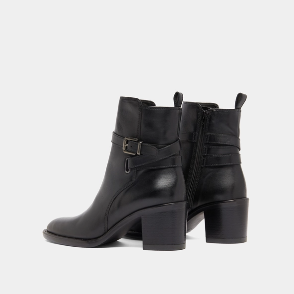 Bottines à talons et boucles in black leather | CAJOU