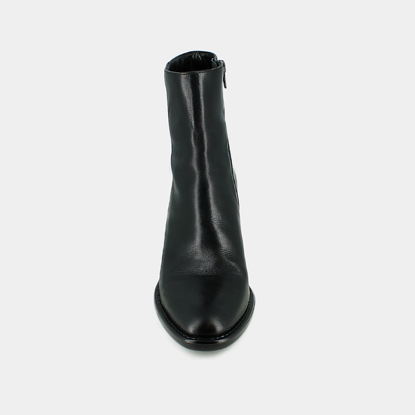 Bottines &agrave; talons in black leather | CAJUN