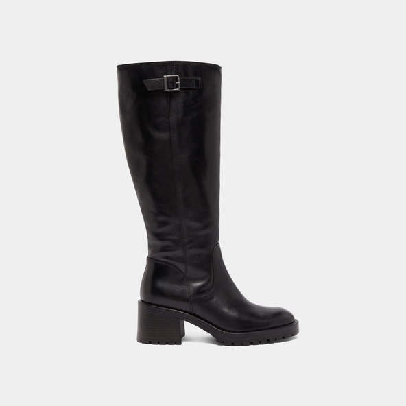 Bottes à semelles crantées in black leather | CECILIEN