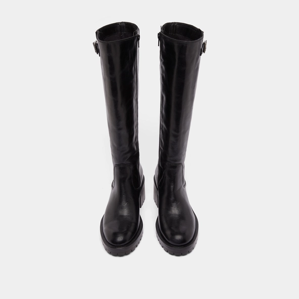 Bottes à semelles crantées in black leather | CECILIEN