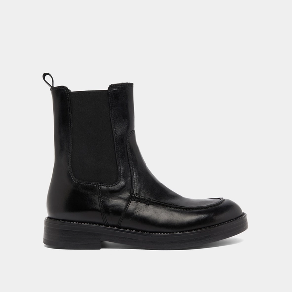 Boots &agrave; &eacute;lastiques larges in black leather | ALLAN
