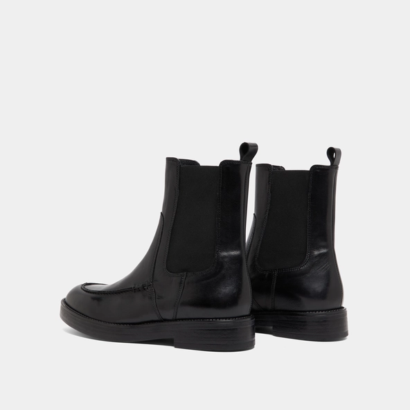 Boots &agrave; &eacute;lastiques larges in black leather | ALLAN