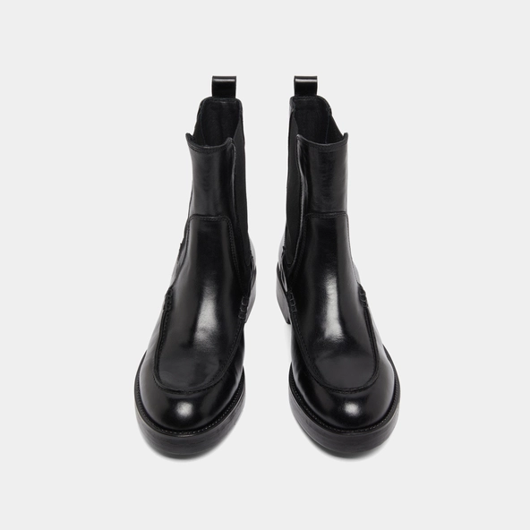 Boots &agrave; &eacute;lastiques larges in black leather | ALLAN