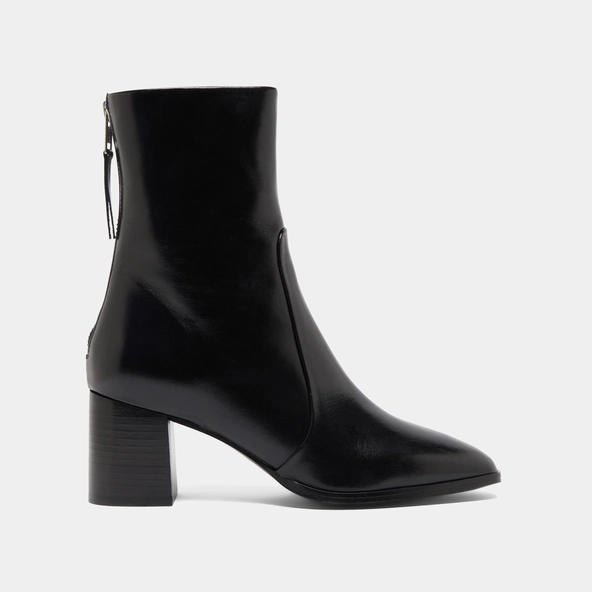 Bottines avec fermeture &eacute;clair arri&egrave;re in black leather | DETRAS