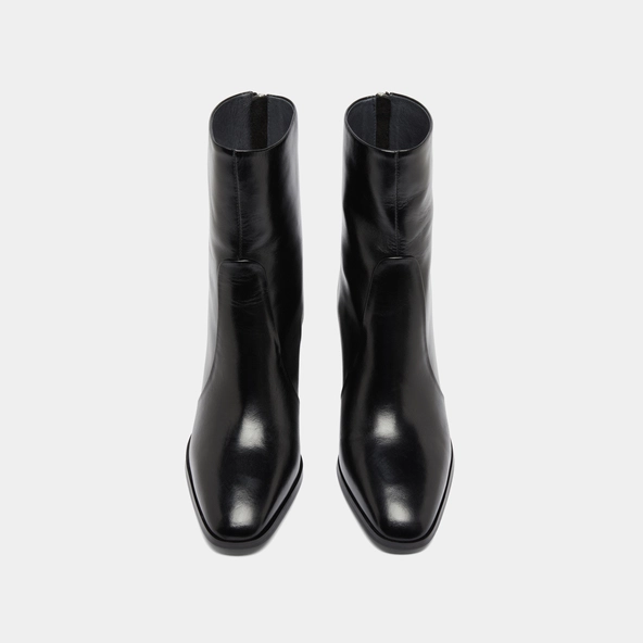 Bottines avec fermeture &eacute;clair arri&egrave;re in black leather | DETRAS