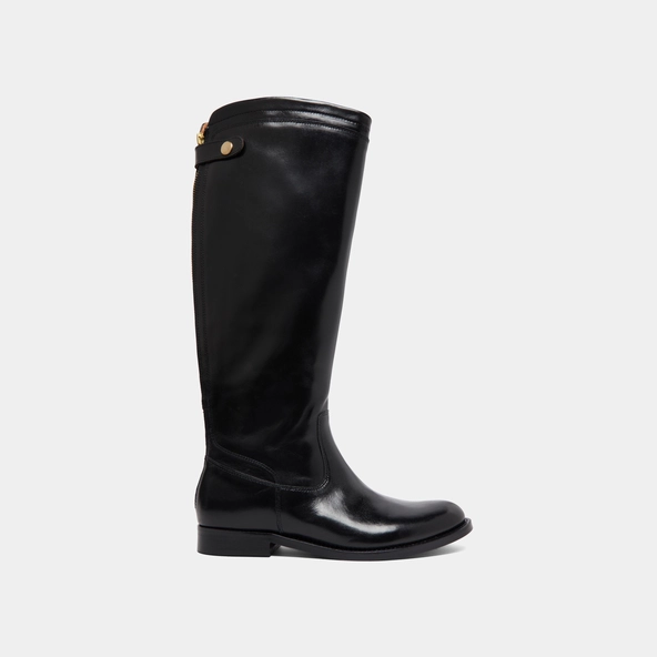 Bottes &agrave; fermetures &eacute;clairs arri&egrave;res in black leather | AUROS