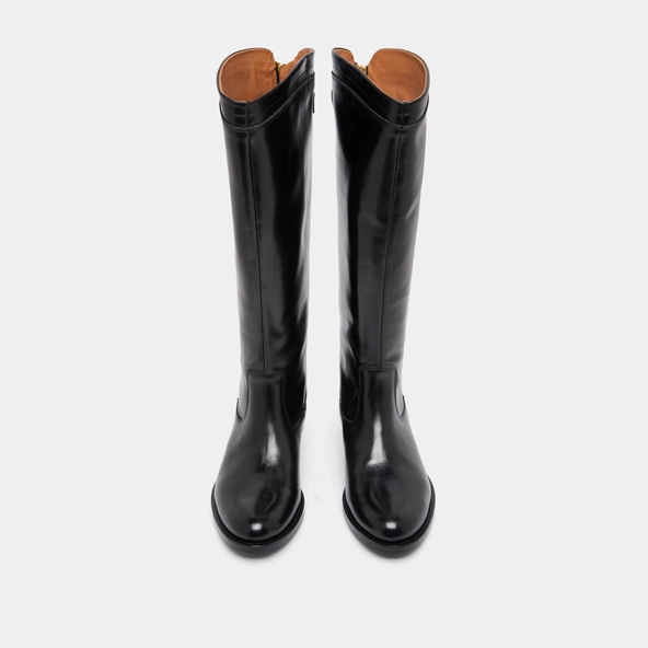 Bottes &agrave; fermetures &eacute;clairs arri&egrave;res in black leather | AUROS