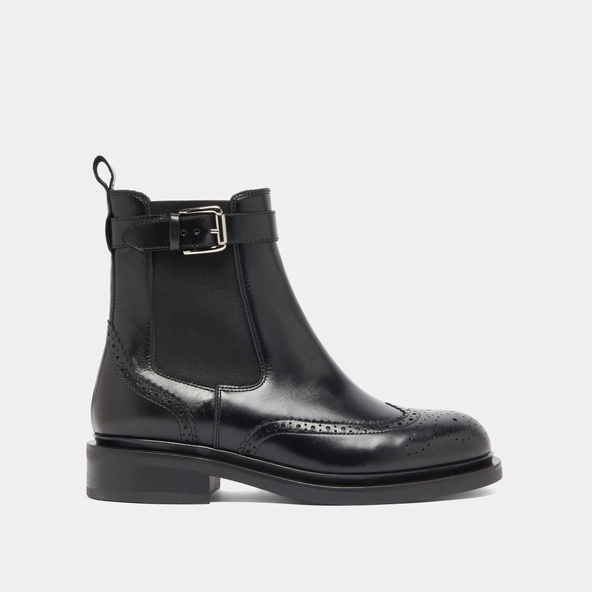 Boots à boucles in black leather | DOUBY
