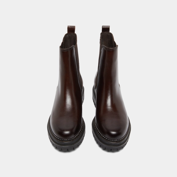 Low boots with notched and elastic soles in red-brown leather | ADALARD