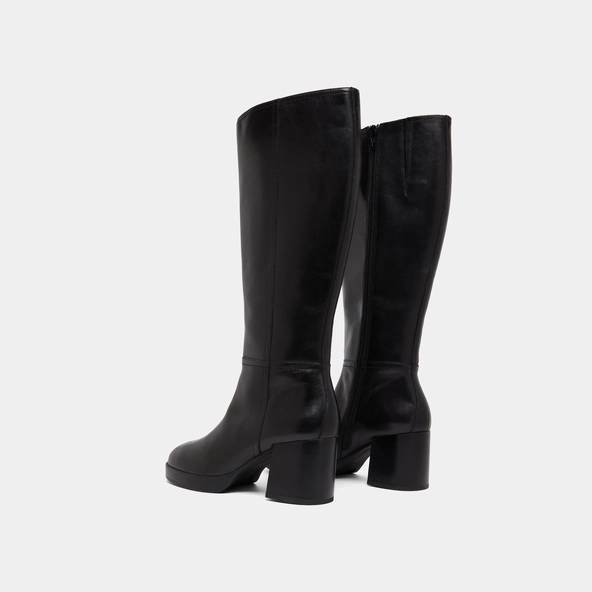 Bottes à talons in black leather | ANELIA