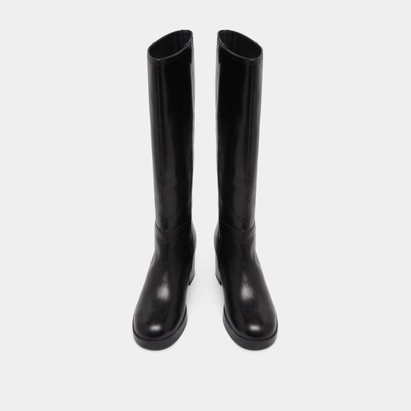 Bottes à talons in black leather | ANELIA