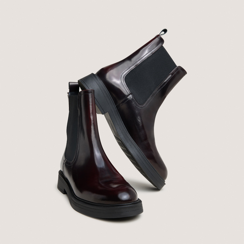 Boots &agrave; bouts ronds burgundy