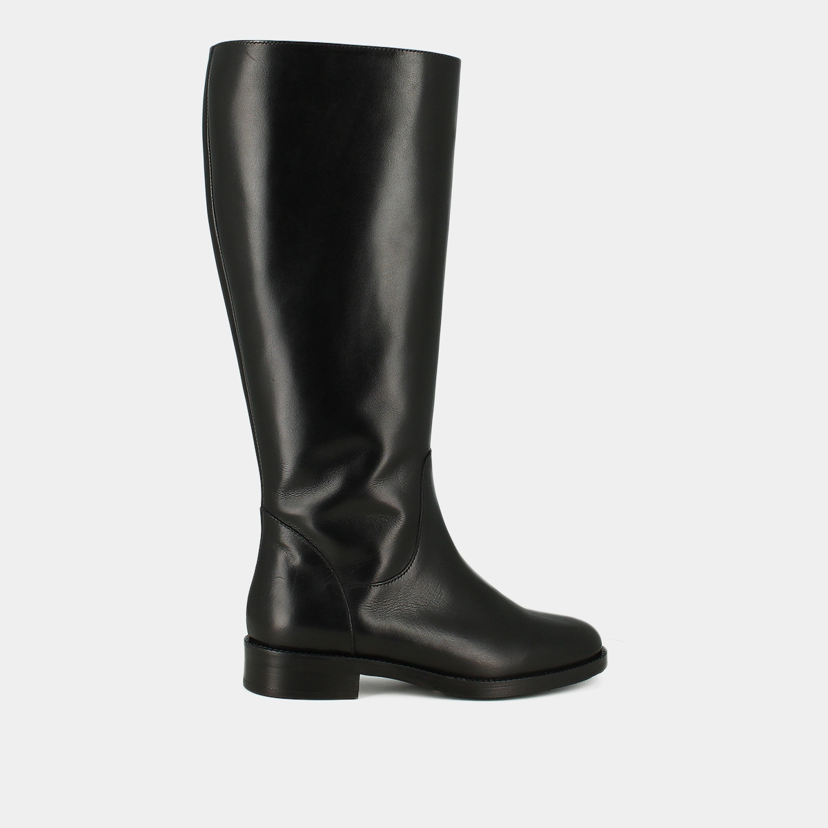 Bottes hautes in  black leather calf size m | FLOWER
