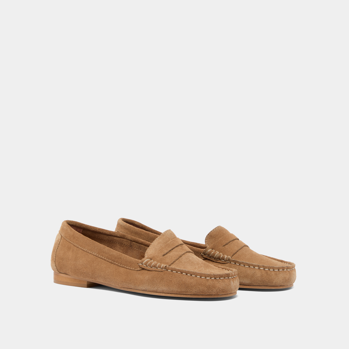 Mocassins &agrave; surpiq&ucirc;res beige