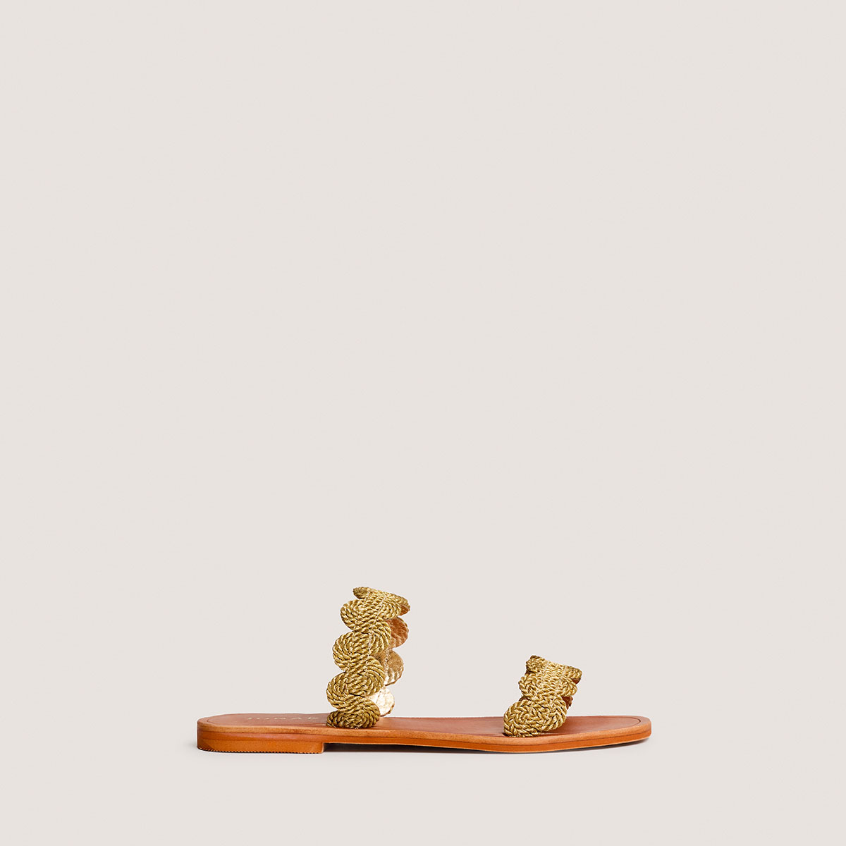 Nu-pieds &agrave; brides torsad&eacute;es gold