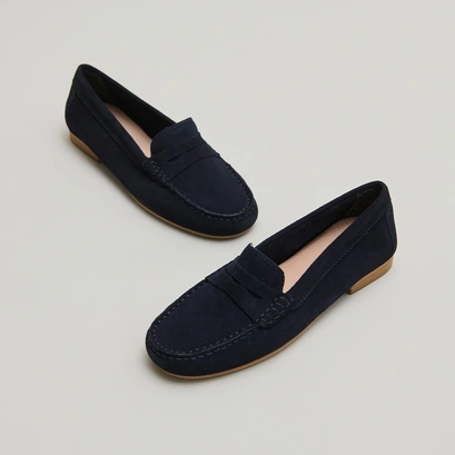 Mocassins &agrave; surpiq&ucirc;res in navy crust | greg