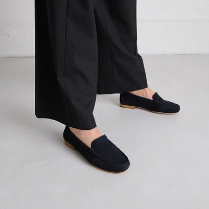 Mocassins &agrave; surpiq&ucirc;res in navy crust | greg