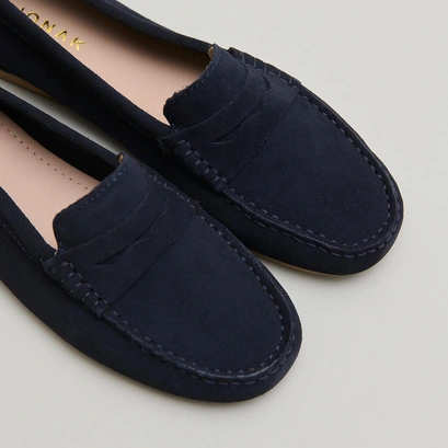 Mocassins &agrave; surpiq&ucirc;res in navy crust | greg