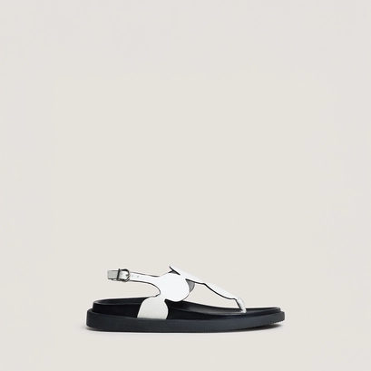 Sandales &agrave; brides ajustantes in ecru leather | wind