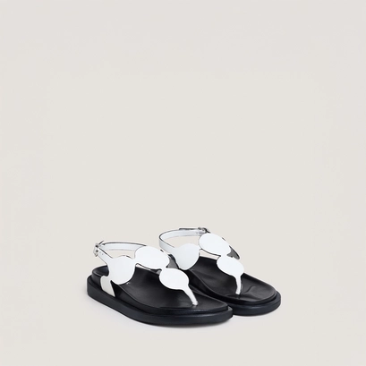 Sandales &agrave; brides ajustantes in ecru leather | wind