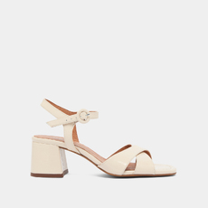 Sandales &agrave; talons ecru