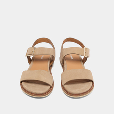 Sandales &agrave; brides et bouts ouverts beige