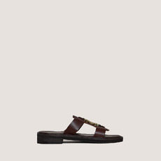 Mules &agrave; mors dor&eacute;s dark brown