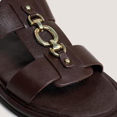 Mules &agrave; mors dor&eacute;s dark brown