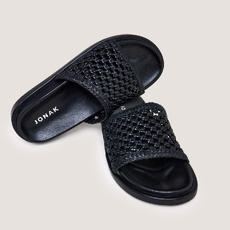 Mules ajour&eacute;es black