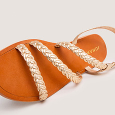 Nu-pieds &agrave; boucles ajustables gold