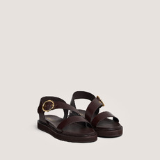 Sandales &agrave; brides larges dark brown