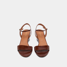 Sandales compens&eacute;es brown