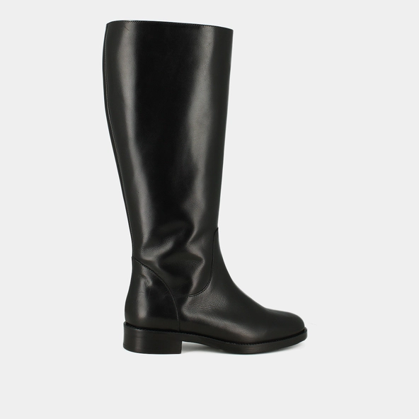 Bottes hautes in  black leather calf size m | FLOWER