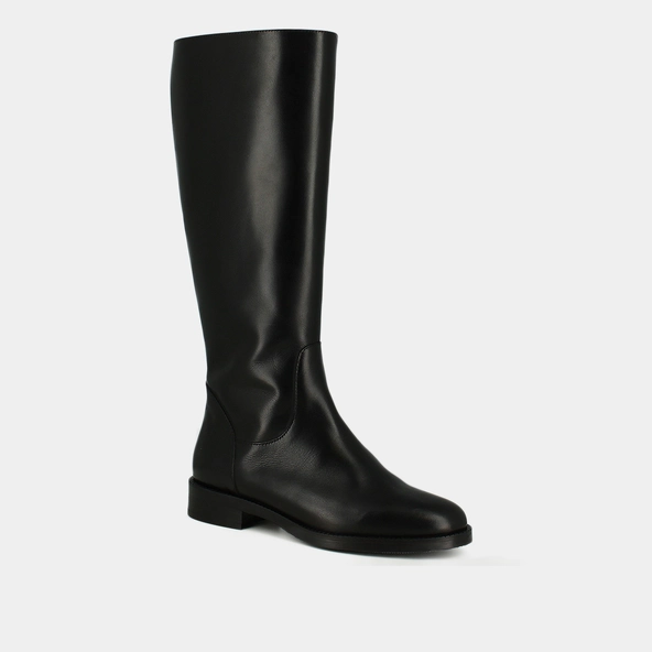 Bottes hautes in  black leather calf size m | FLOWER
