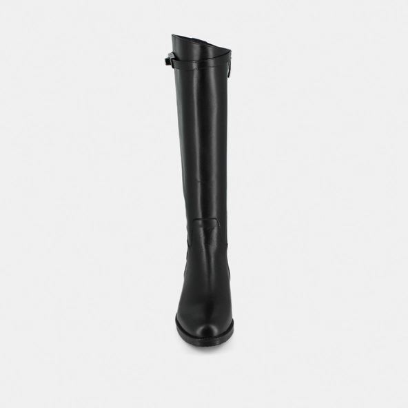 Round-toe boots in black leather | FLY