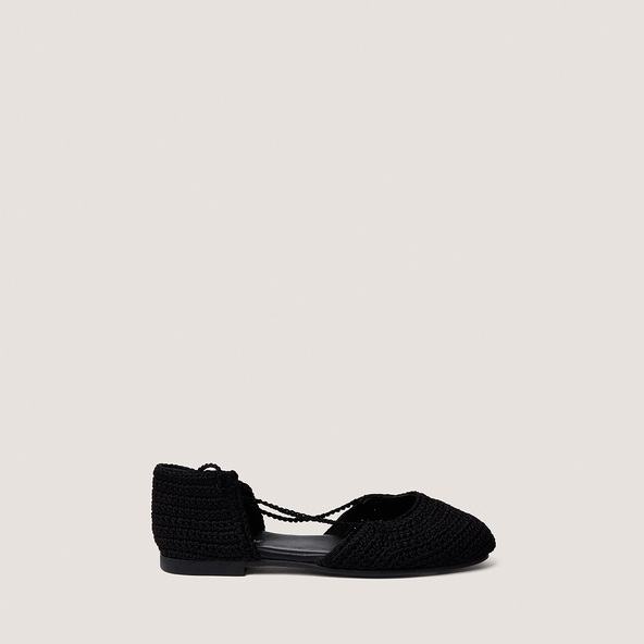 Ballerines à lacets in black crochet | WULLY