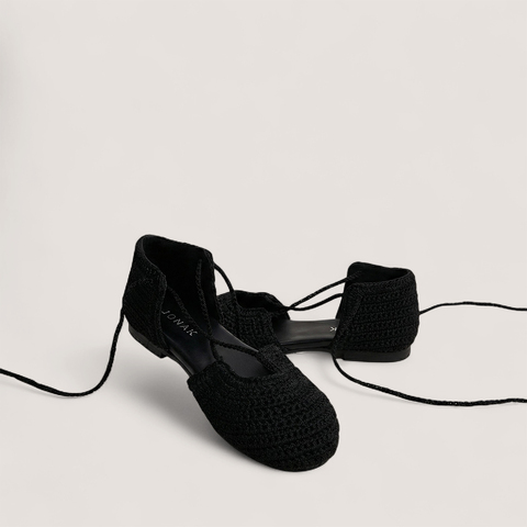 Ballerines &agrave; lacets black