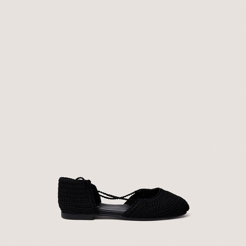 Ballerines &agrave; lacets black