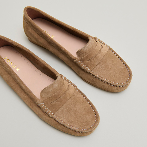 Mocassins &agrave; surpiq&ucirc;res beige