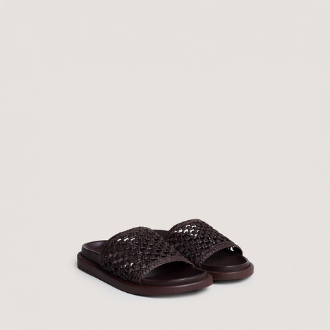 Mules ajour&eacute;es dark brown