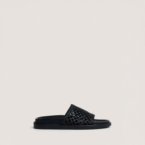 Mules ajour&eacute;es black