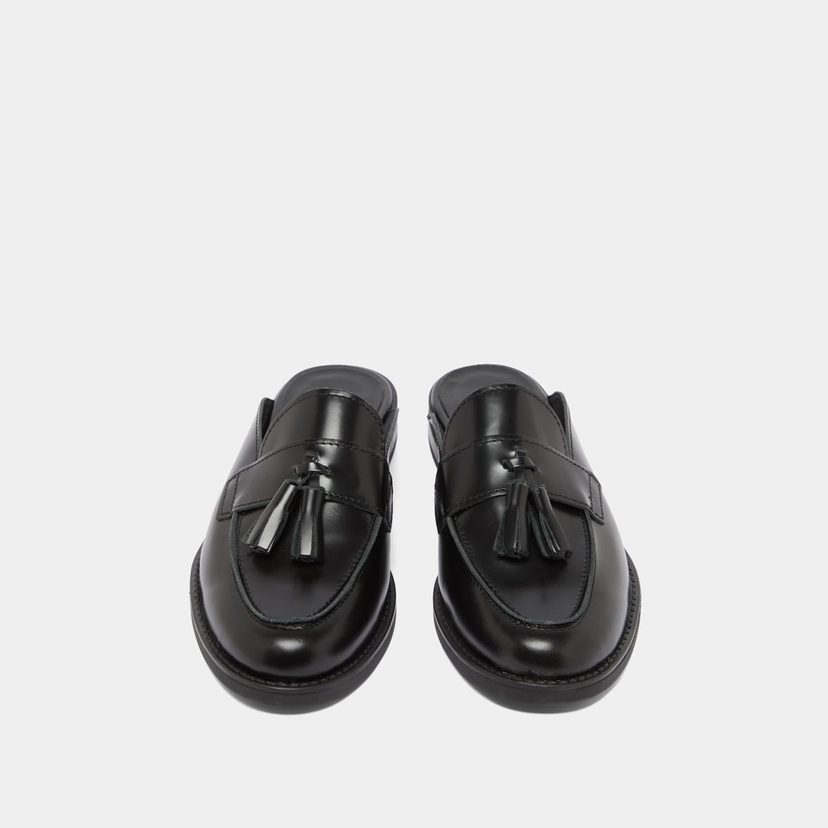 Mocassins &agrave; glands et bouts arri&egrave;res ouv... black
