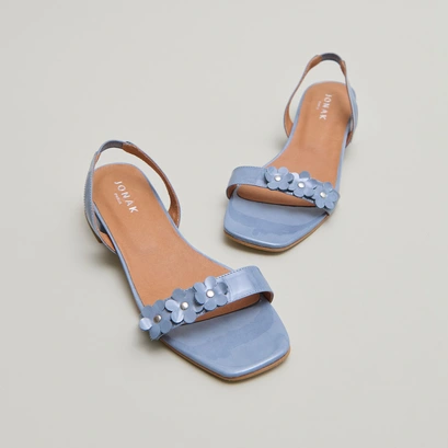 Sandales &agrave; fleurs in jeans varnish | ANOUCHKA