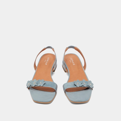 Sandales &agrave; fleurs in jeans varnish | ANOUCHKA