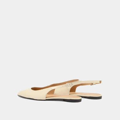 Ballerines slingbacks in ecru pleated varnish | noa
