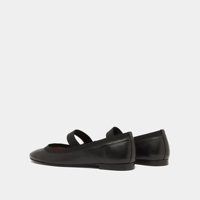 Ballerines &agrave; lani&egrave;res en cuir noir | dabus