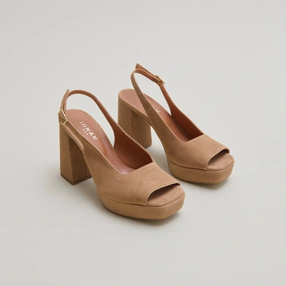 Escarpins slingbacks in camel velvet | vladim