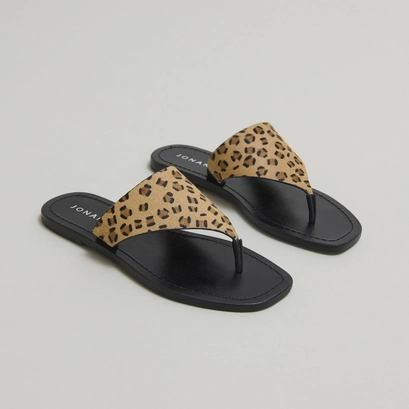 Nu-pieds &agrave; entredoigt in leopard print | sydney